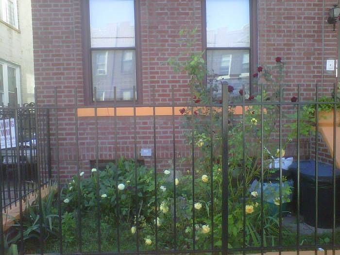 flower bed front of bldg.