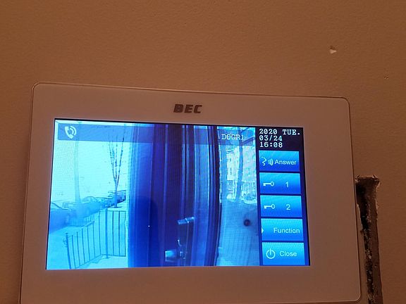 Video intercom with door release.