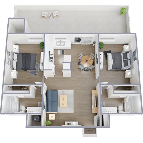 Floor plan 2 Bedroom 2 Bath