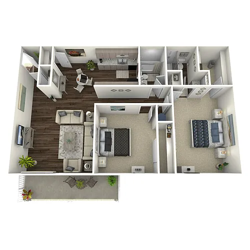 Floor plan 2BD, 1.5BTH