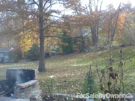 210 Wedgewood back - two sheds in rear
						:
						Backyard,view of woods in back and fire pit( pond not in pic)