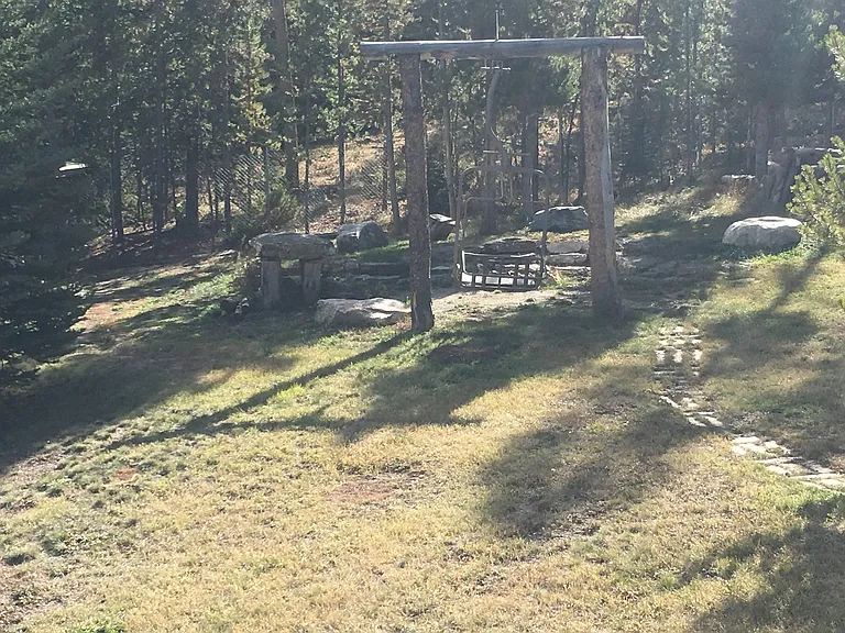 Back yard fire pit / Ski lift chair