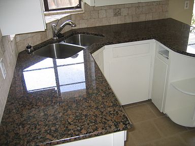 Granite countertops in updated kitchen
