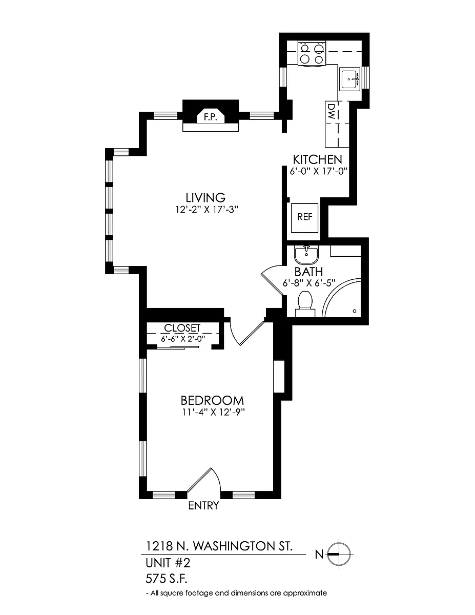 Floor plan 1 Bedroom, 1 Bath