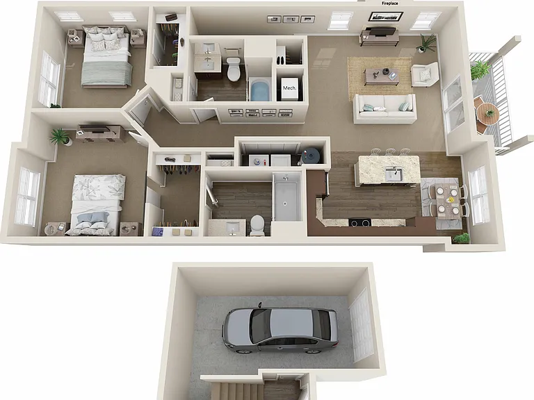 Floor Plan D | High Bluff Townhomes | Apartments in Grafton, WI Floor Plan D | High Bluff Townhomes | Apartments in Grafton, WI