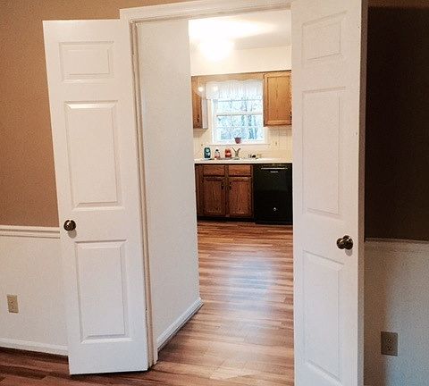Dining room to the kitchen