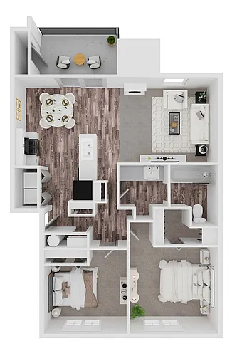 Floor plan 2/1 910sf