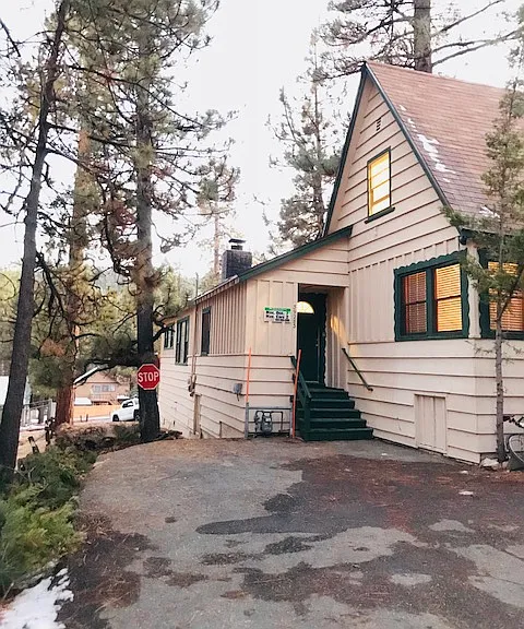 Front of house, parking area