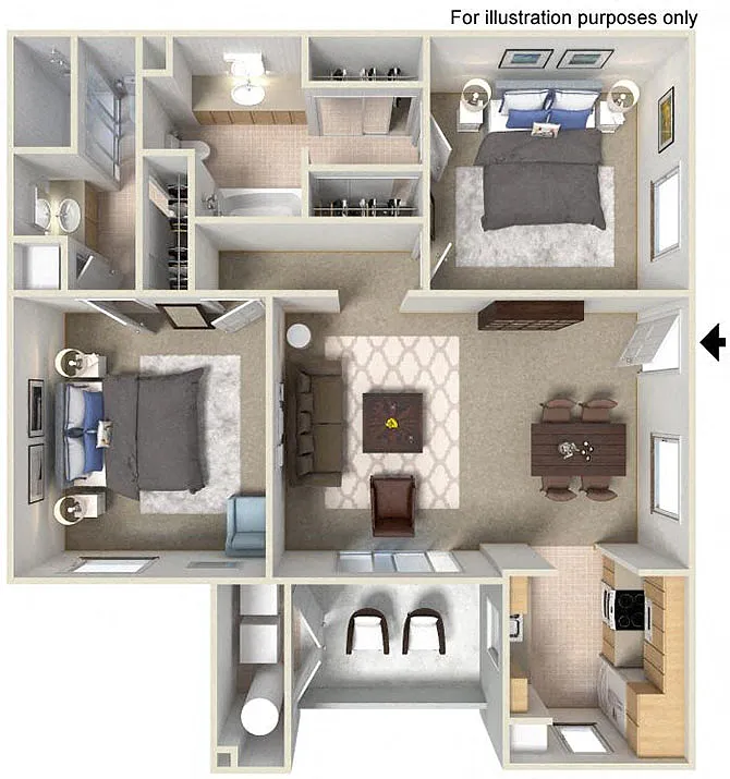 Floor plan 2 X 2 C