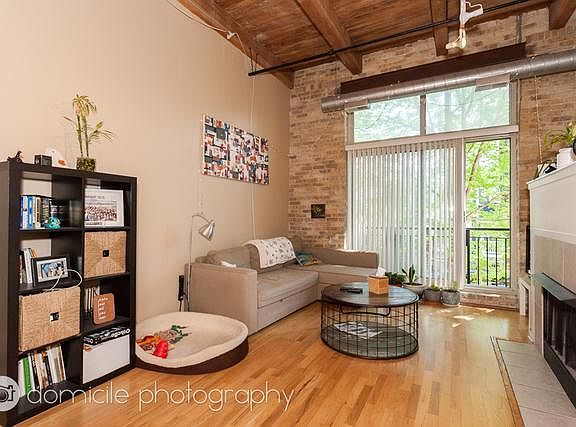Living room and fireplace