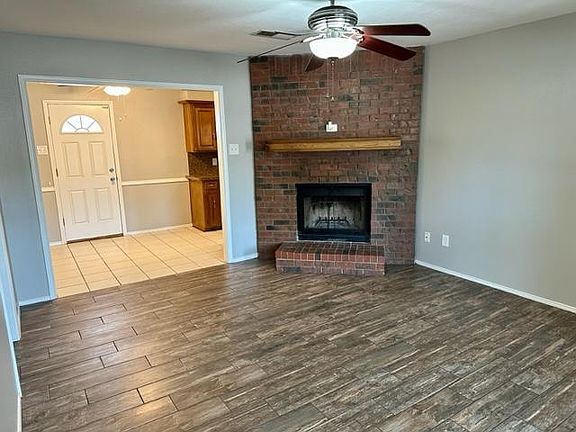 Fireplace in living area