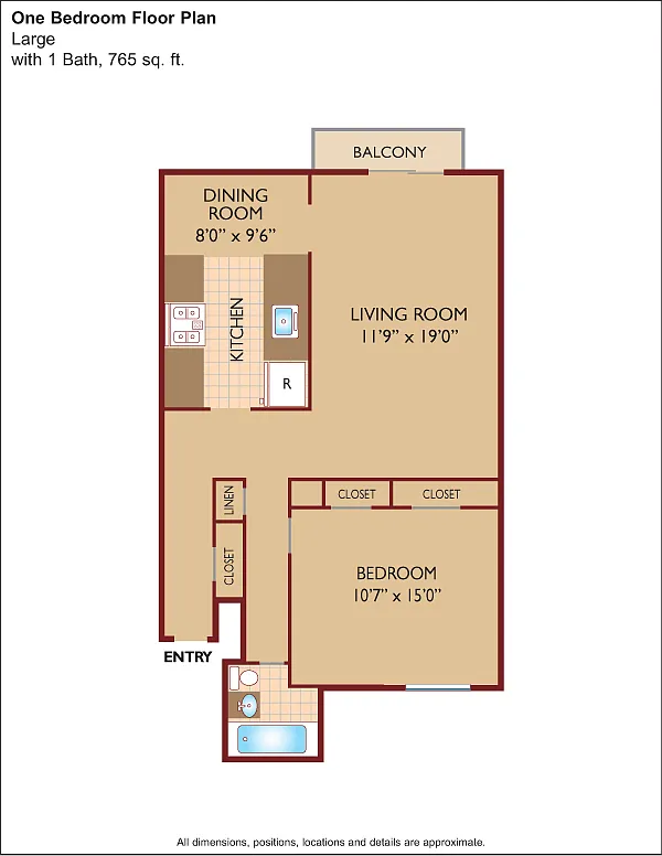Floor plan $3.15/sq.ft. - One Bedroom