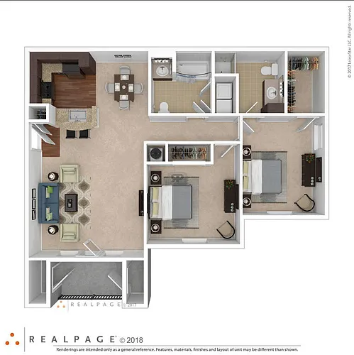 Floor plan 2 Bedroom Traditional