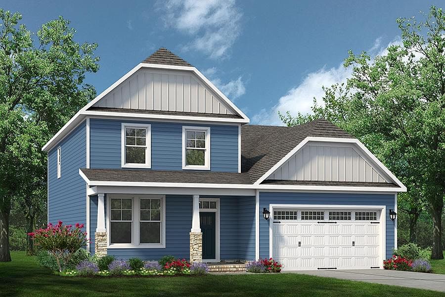 Elevation A w Optional Full Front Porch and Stone Columns