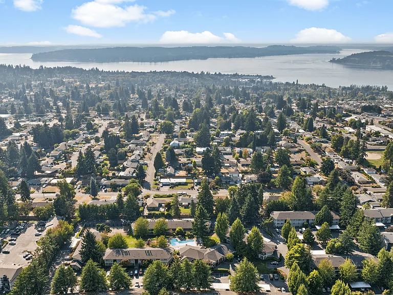 Scenic neighborhood setting with nearby waterfront views