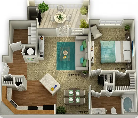 The Oakwood One Bedroom Floor Plan The Oakwood One Bedroom Floor Plan