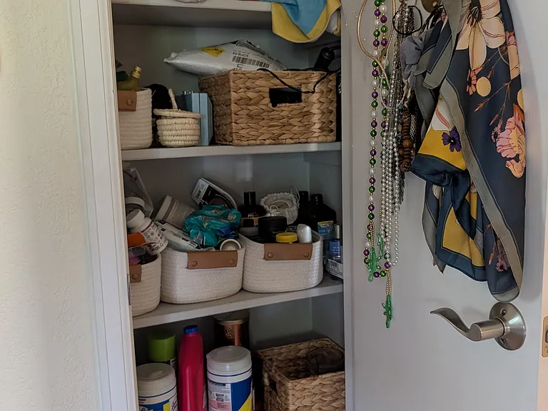 Linen closet in hallway (in addition to large coat closet).