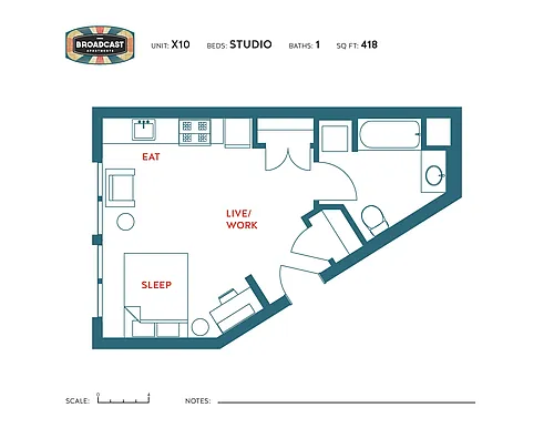 Floor plan Studio x10