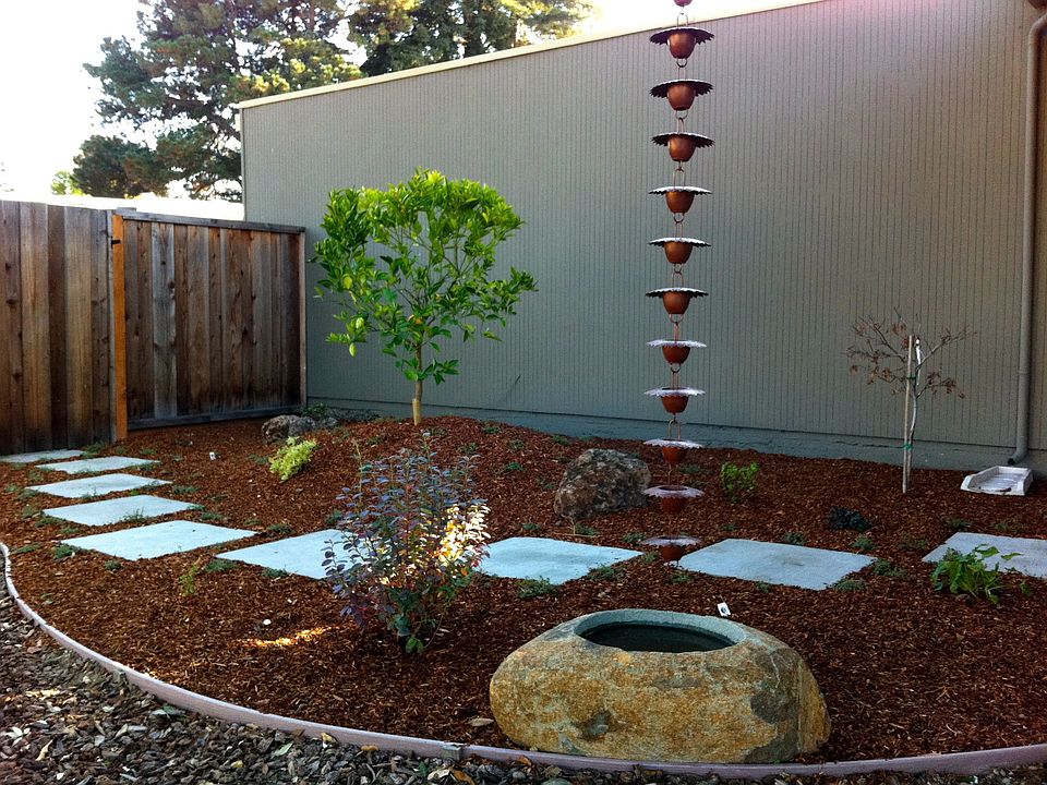 Front yard by carport