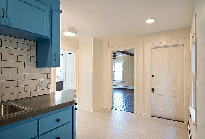 View into living room from kitchen