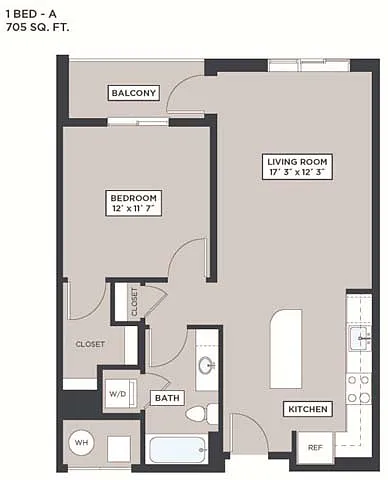 Floor plan 1 Bed - A