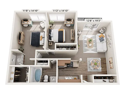 Floor plan 2x1a