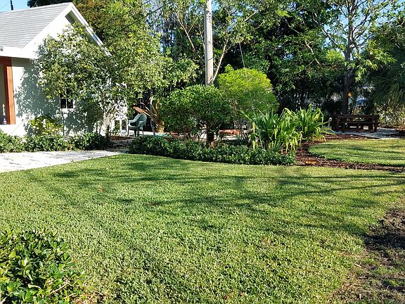 Patio and house are to the left in this photo