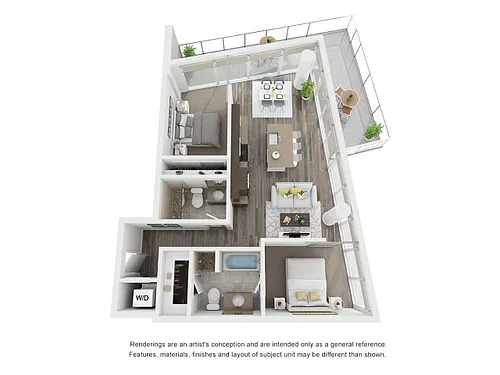 Floor plan 2 Bed 2 Bath C2
