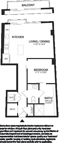 Floor plan 1 Bed/1 Bath-A9