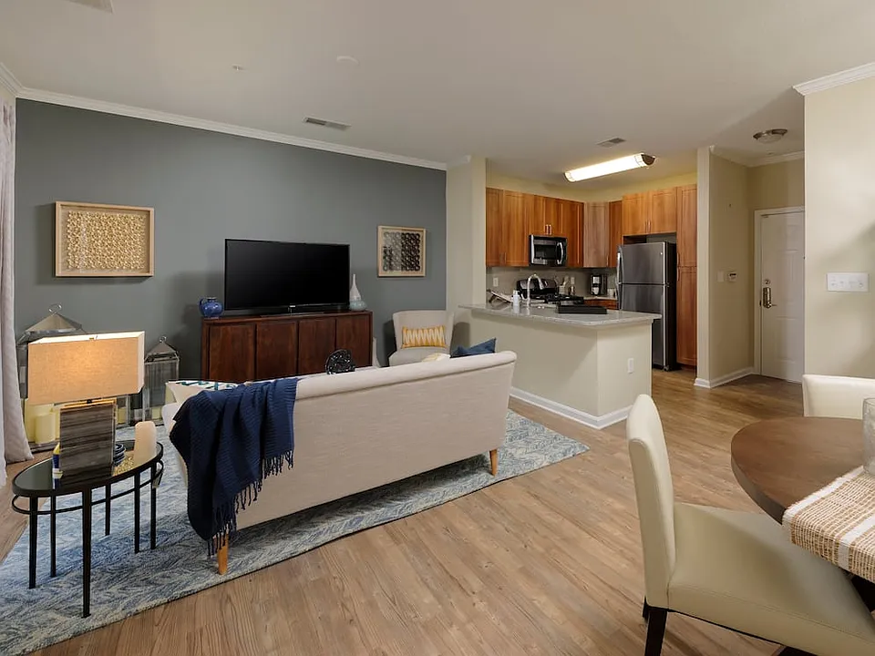Hazelnut Finish Package kitchen, living and dining areas