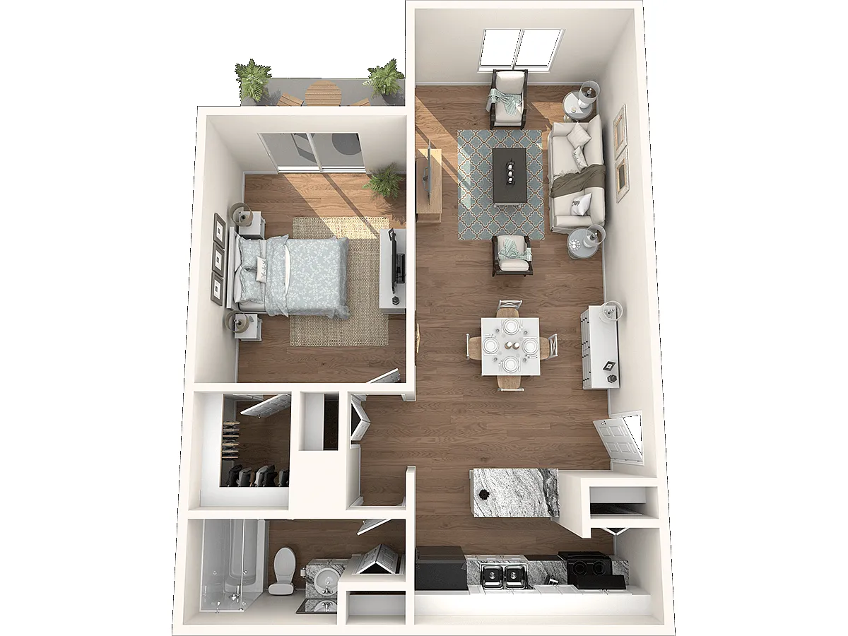 Floor plan 1x1 Large