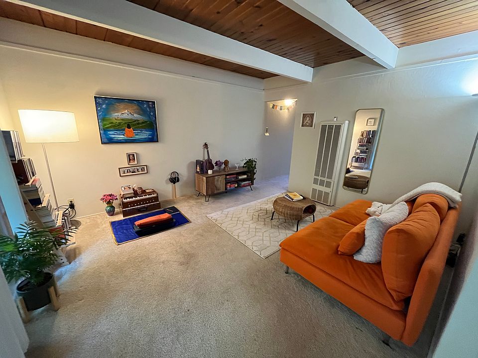 Living room: view from the kitchen (Large 1BR upstairs)