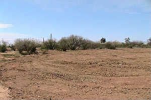 on dead end street with some vegetation and views of Superstition Mtns