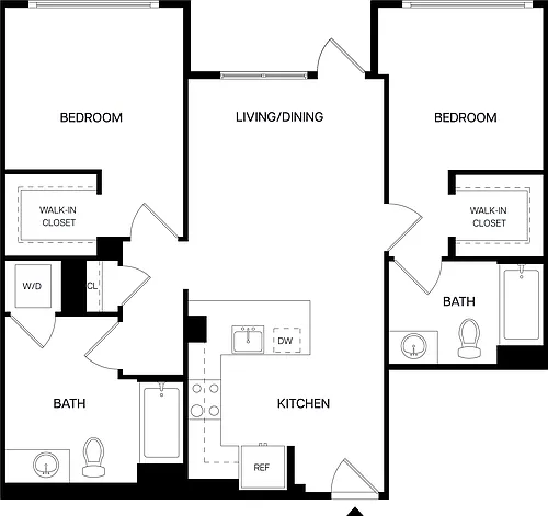 Floor plan 2 Bed/2 Bath-B3