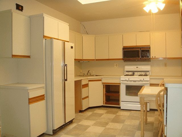 bright kitchen with skylight