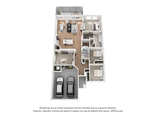 Floor plan 3 Bedroom 2 Bathroom W/Den