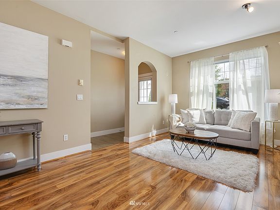 A large window in the family room lets in lots of natural light.