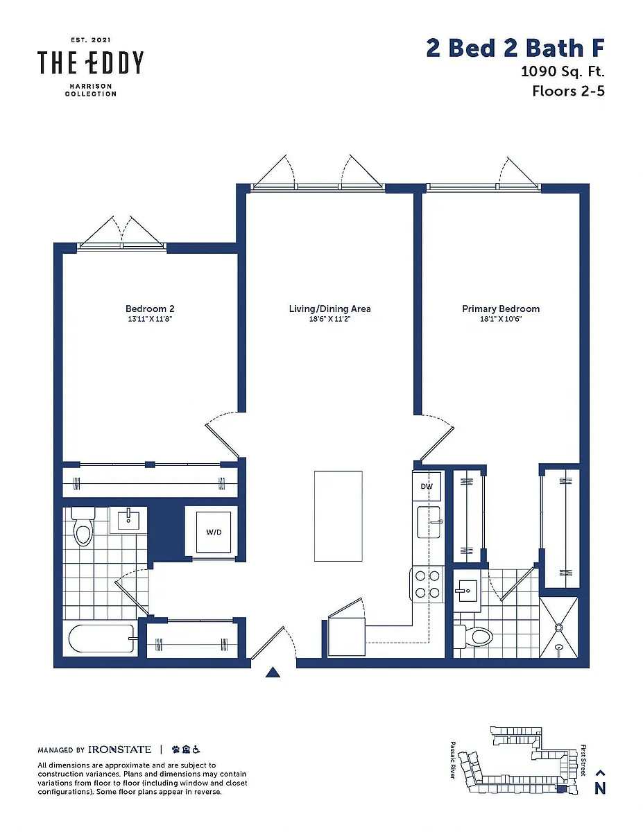Floor plan 2 Bed 2 Bath F