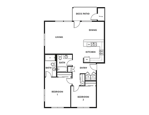 Floor plan Deschutes Two Bedroom