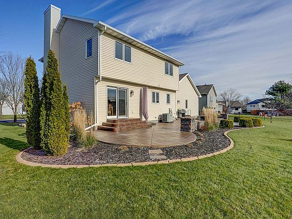 Large stamped concrete patio