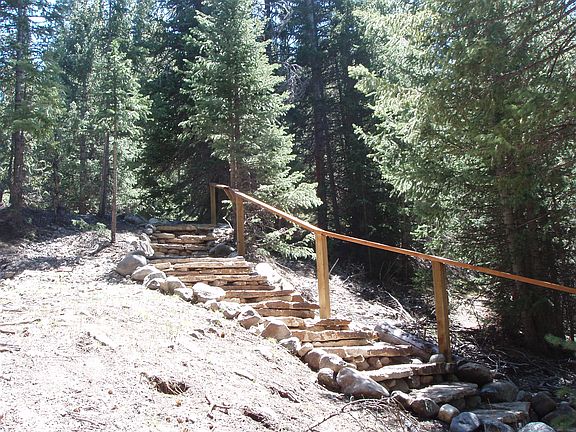 ski trail to base of Peak 9