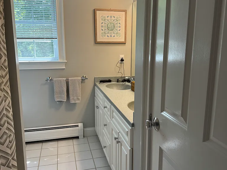 Bathroom on second floor, bedroom area.