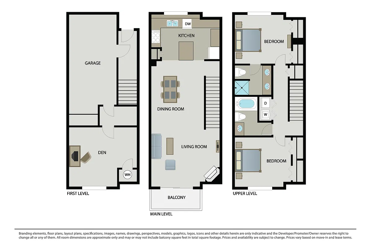 Floor plan Begonia + Den Townhome