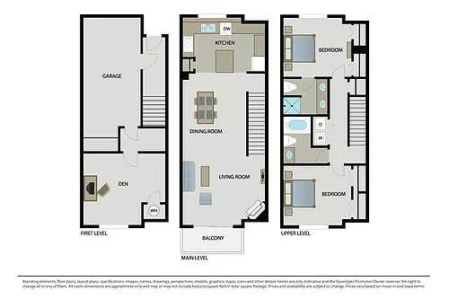 Floor plan Begonia + Den Townhome