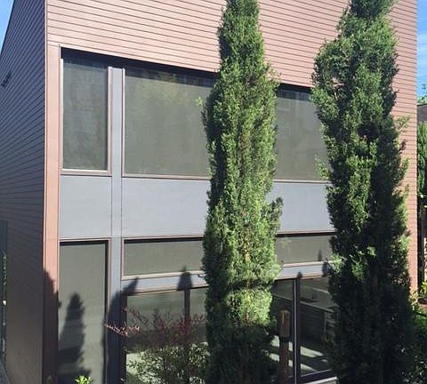 View from the West of building and patio