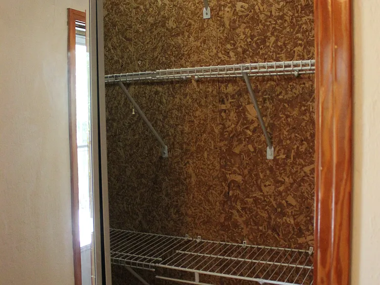 closets in both rooms are full length of the wall with cedar lining
