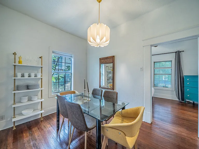 A sunlit dining area perfect for morning coffee and conversation.