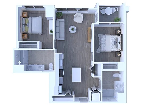 Floor plan Two Bedroom B1