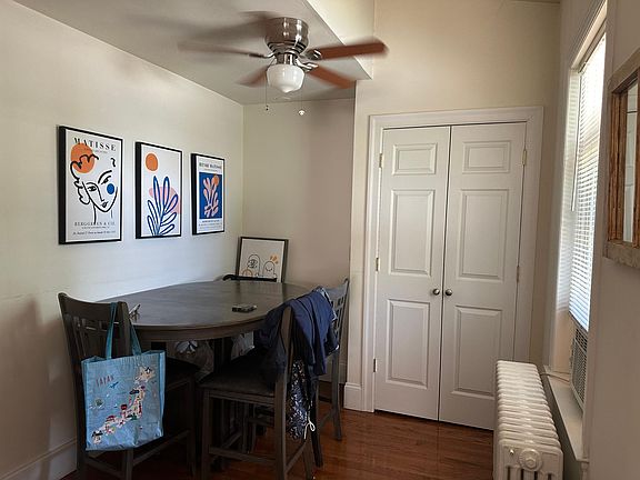 Dining area off kitchen/ or work at home space! Large coat/storage closet.