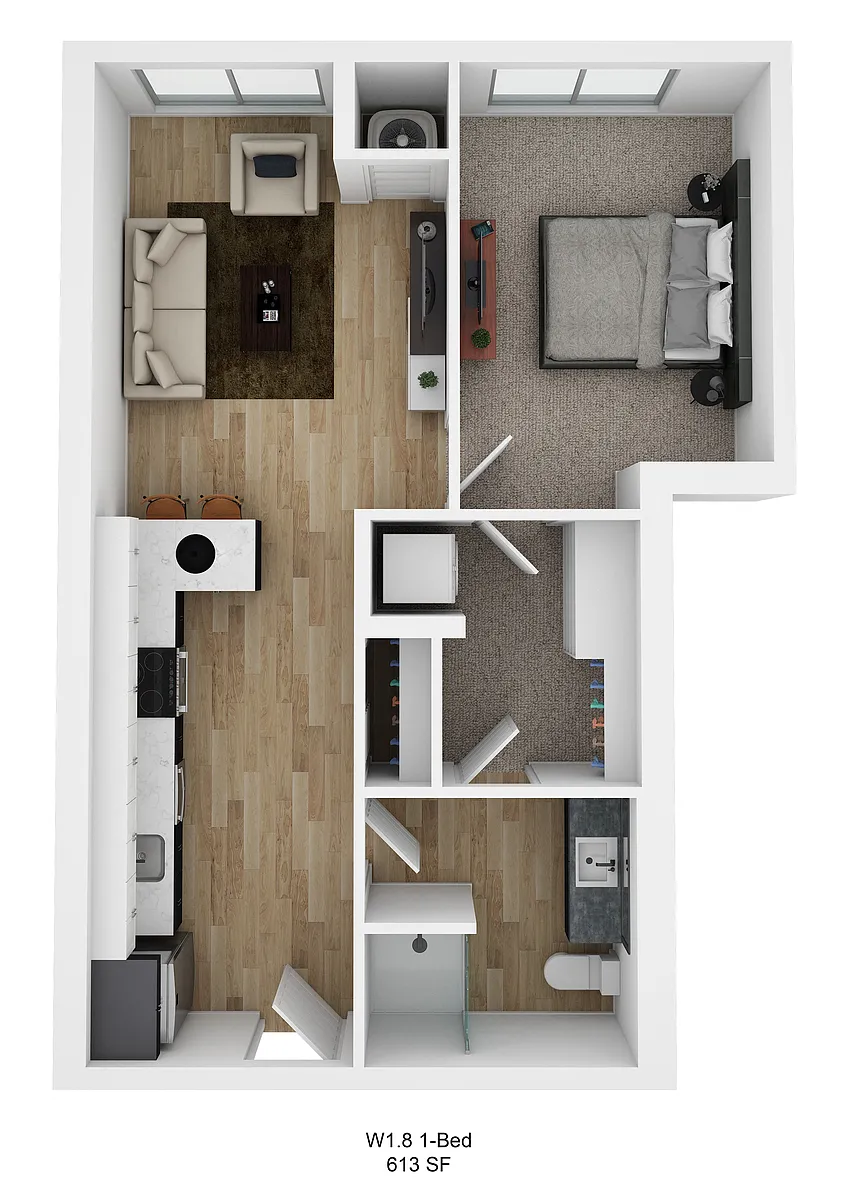 Floor plan Malcolm W1.8 (1 Bedroom)